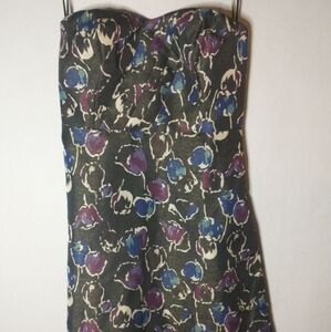 American eagle floral strapless dress size 0